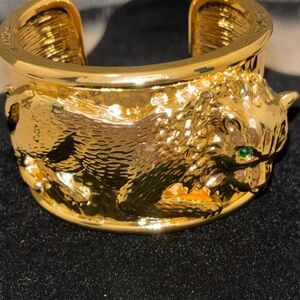 Gold Panther Cuff Bracelet